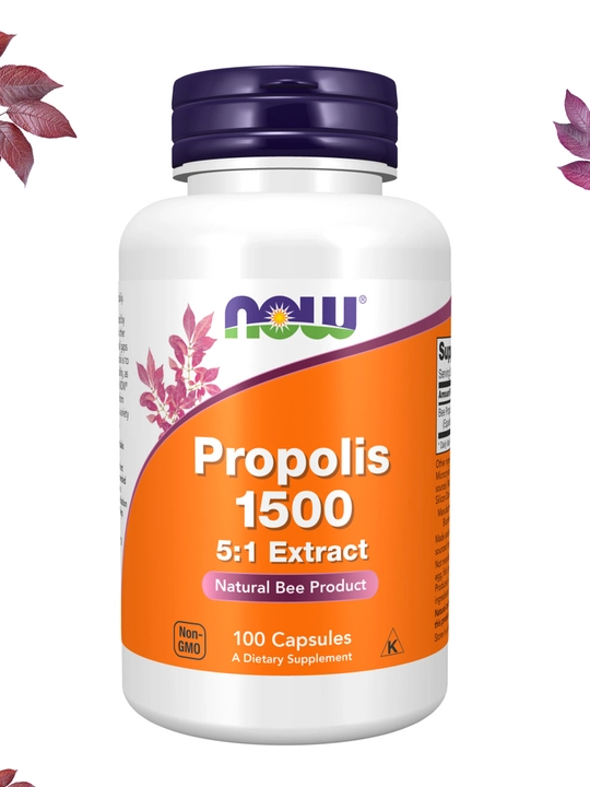 NOW Foods, Прополис (Propolis) 1500, 100 капсул, Халяль