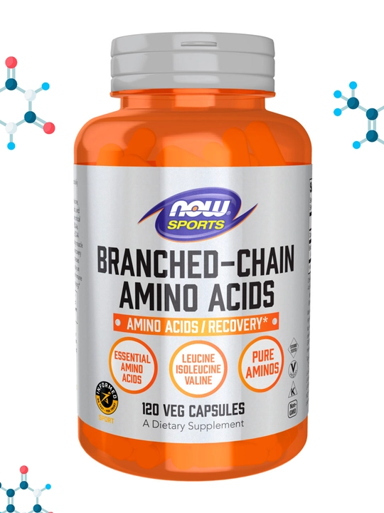 Аминокислоты с разветвленной цепью в капсулах NOW Foods, Sports