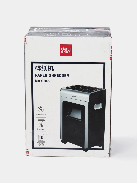 Deli W9915 qog‘oz maydalagich, P-4, 15 varaq, 23 l, ofis shredder