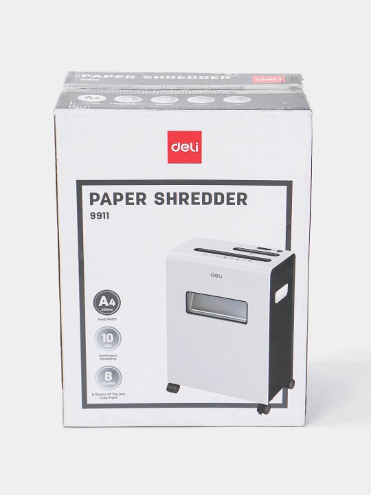Deli E9911-EU kuchli ofis shredder, 10 varaq, 18 litr, yuqori himoya P-4