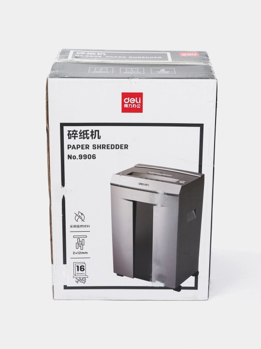 Deli W9906 qog‘oz maydalagich, P-4, 6 varaq, 12 l, ofis shredder