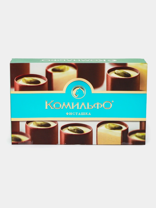Конфеты Комильфо, "Фисташка", шоколадные с двухслойной начинкой, 116г - 