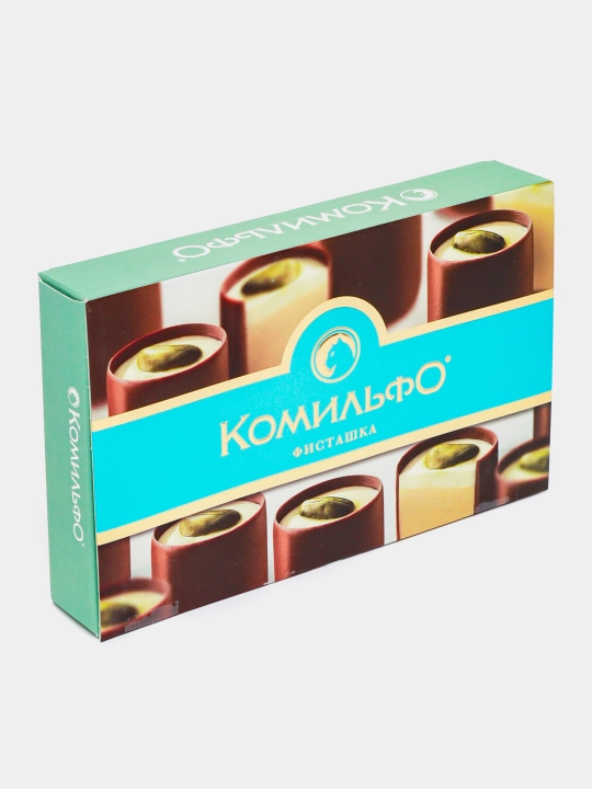 Конфеты Комильфо, "Фисташка", шоколадные с двухслойной начинкой, 116г