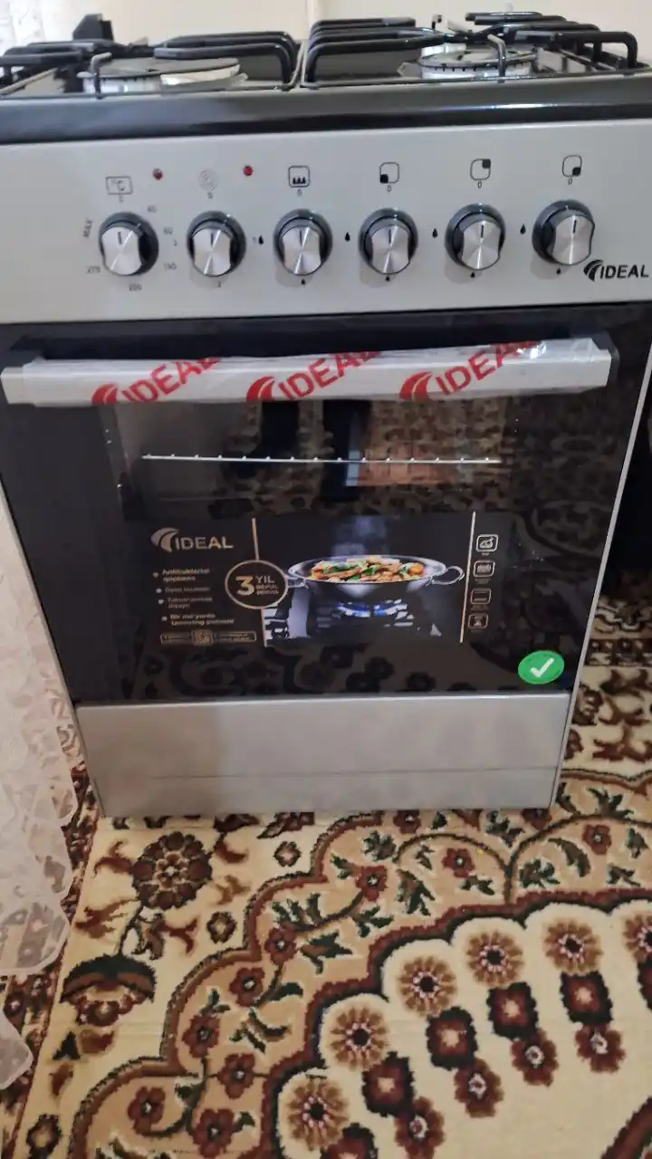 Gaz plita Ideal L305, 3+1 konforkali, pech hajmi 65 litr, 60 * 60
