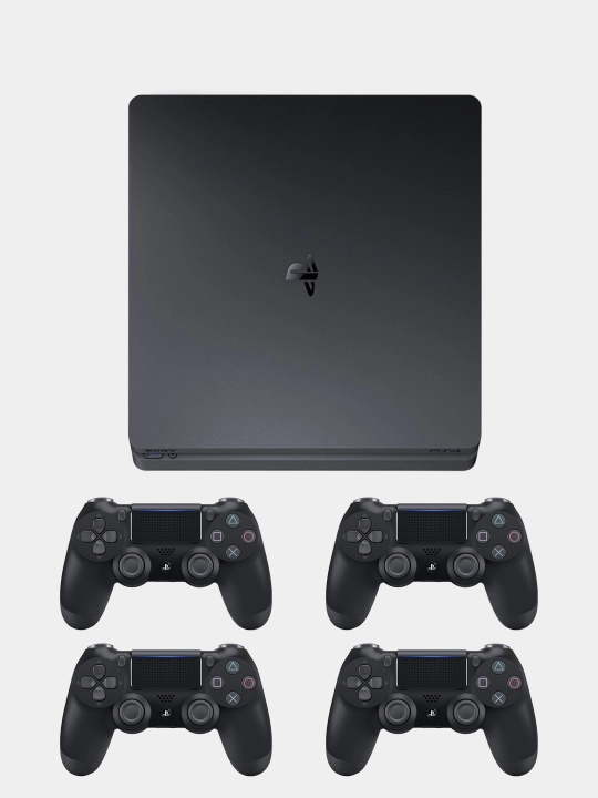 O'yin konsol PS4 Sony Playstation4 Slim, 11.00 versiya, 4 dona Dualshok, 26 ta o'yin