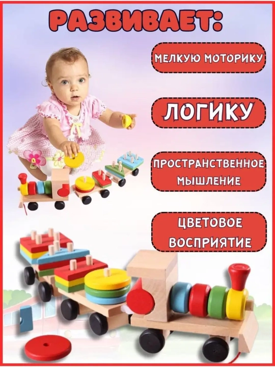 Сортер деревянный для малышей Монтессори