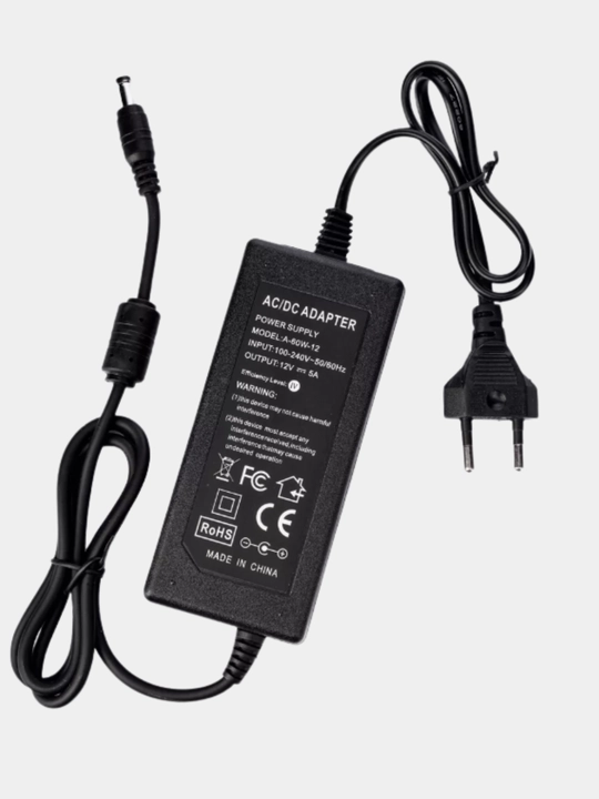 Universal blok pitaniya 12V, 5A, 60W LED, kameralar va routerlar uchun, quvvat bloki