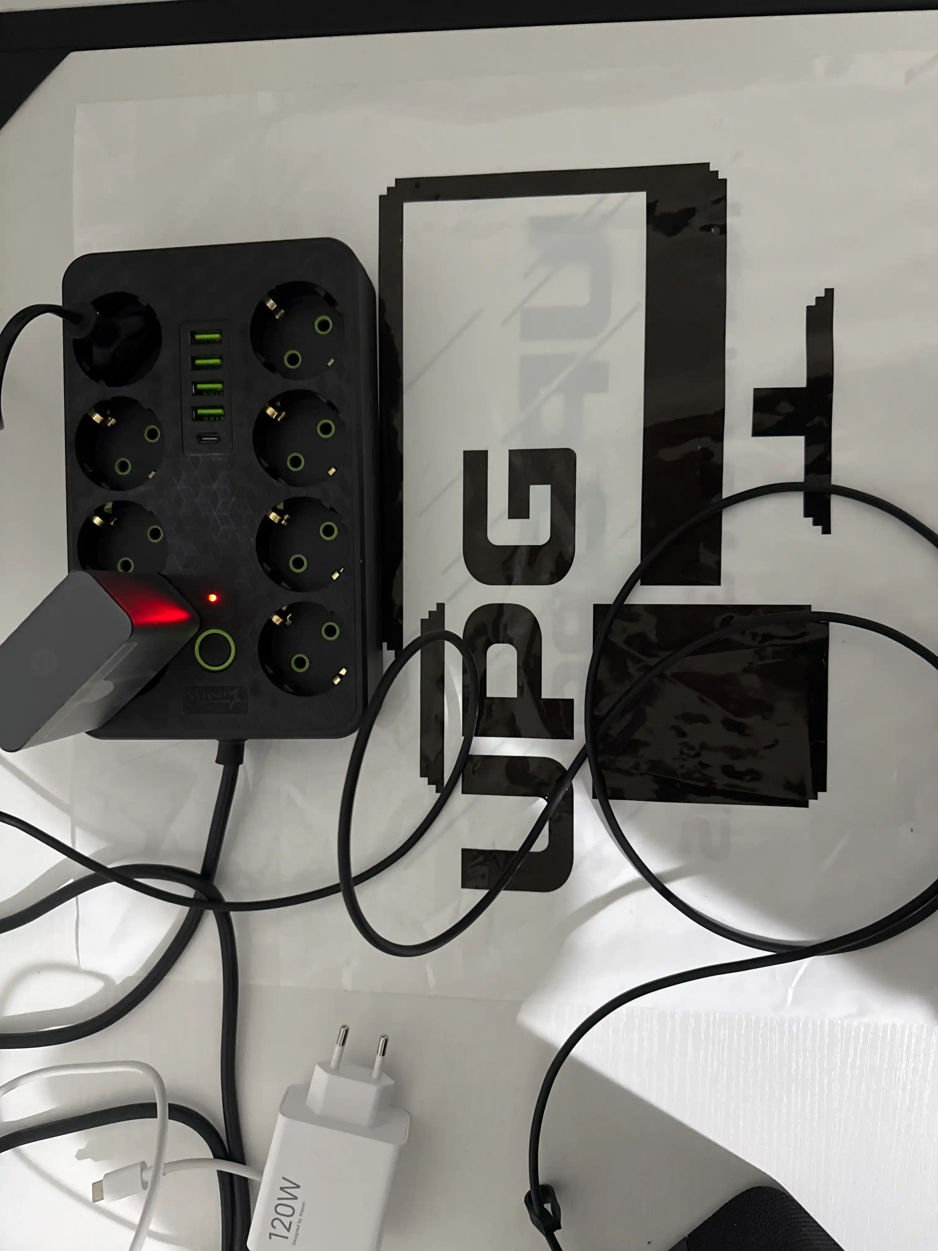 Удлинитель электрический, сетевой фильтр пилот с предохранителем, с USB и Type-C