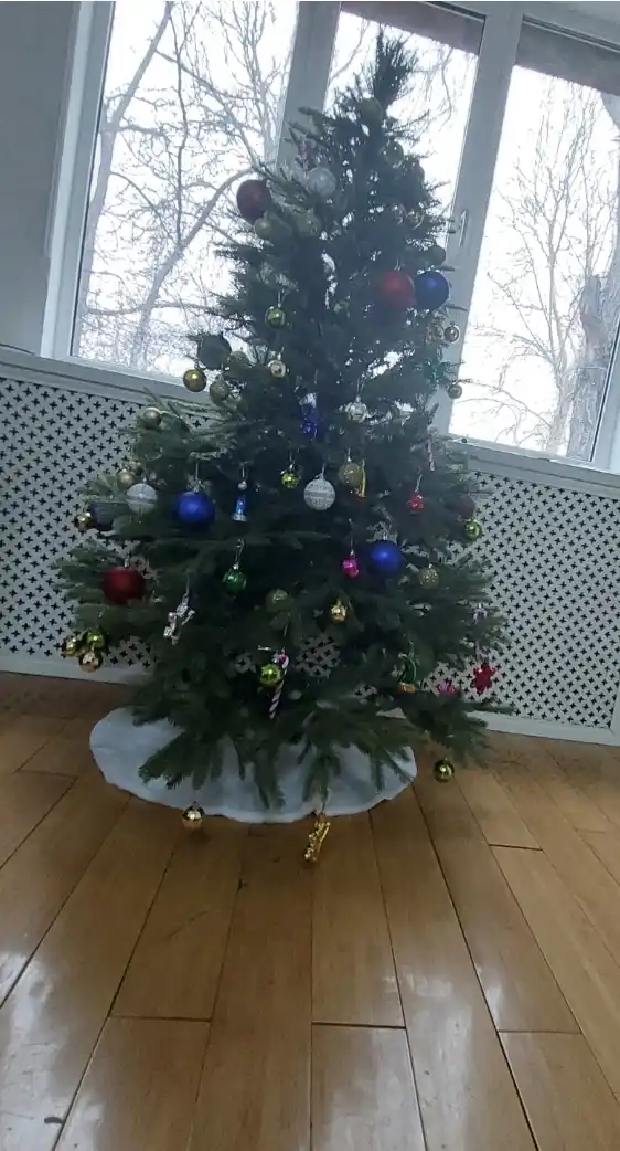 Юбка - коврик для новогодней ёлки, из белоснежного искусственного меха, 70 * 90 см