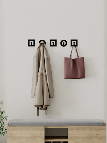 Decortie Pino Metal devor uchun osma ilgak, Qora - 