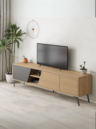 Decortie Fiona TB, тумба, до 180 см - Made in Turkey — DCRT38-MTV29-БЕЖЕВ