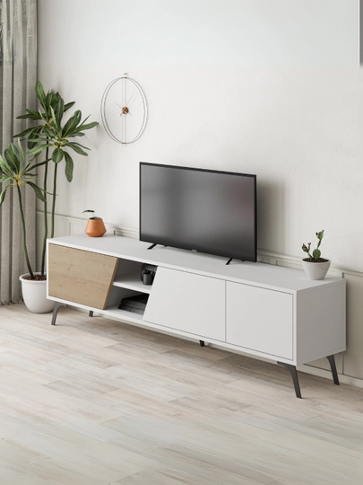 Decortie Fiona TB, тумба, до 180 см - Made in Turkey — DCRT38-MTV29-БЕЛЫЙ