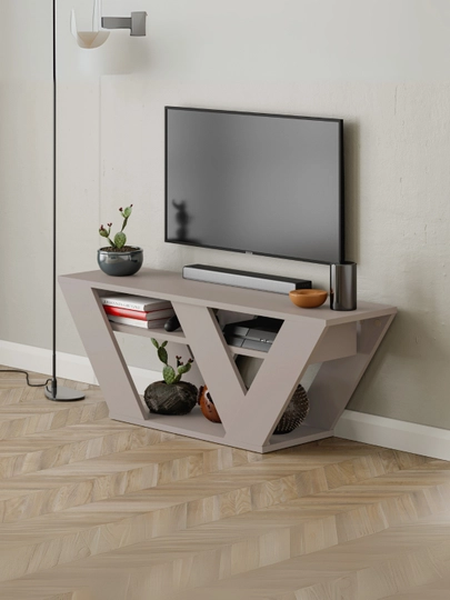 Decortie Pipralla ТВ тумба, до 110 см - Made in Turkey — DCRT38-MTV19-БЕЖМЕЛ