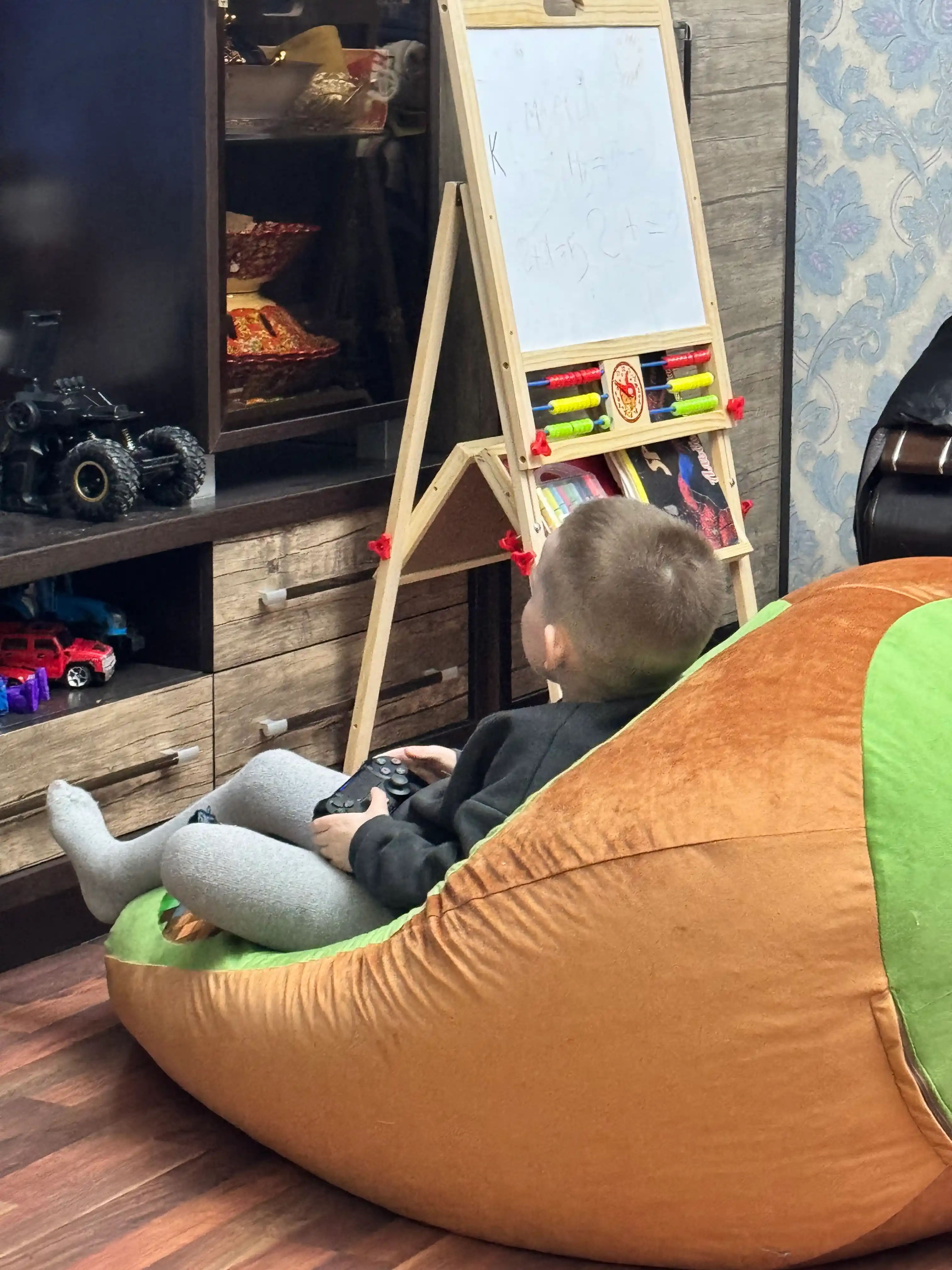 Ramkasiz kreslo meshok Bean bag XXL, o'rta o'lchamli, Minecraft nashri bilan