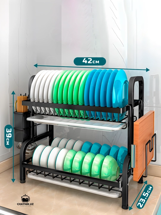 Сушилка для посуды настольная, нержавеющая сталь, двухъярусная и трехъярусная