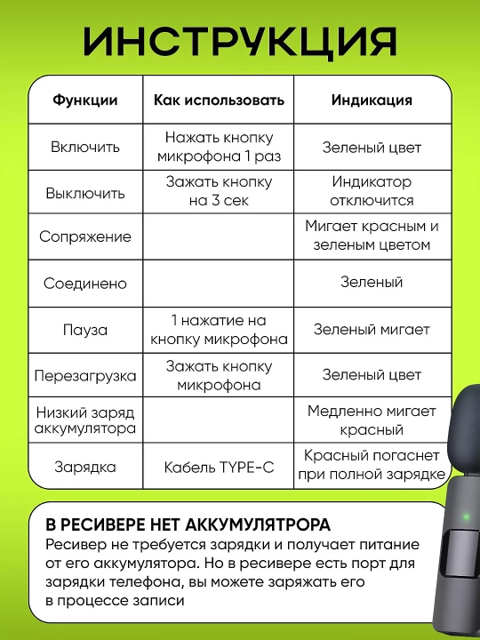 Simsiz mikrofoni telefon uchun, Type-C, Lightning, displeyli zaryadlash qutisi bilan
