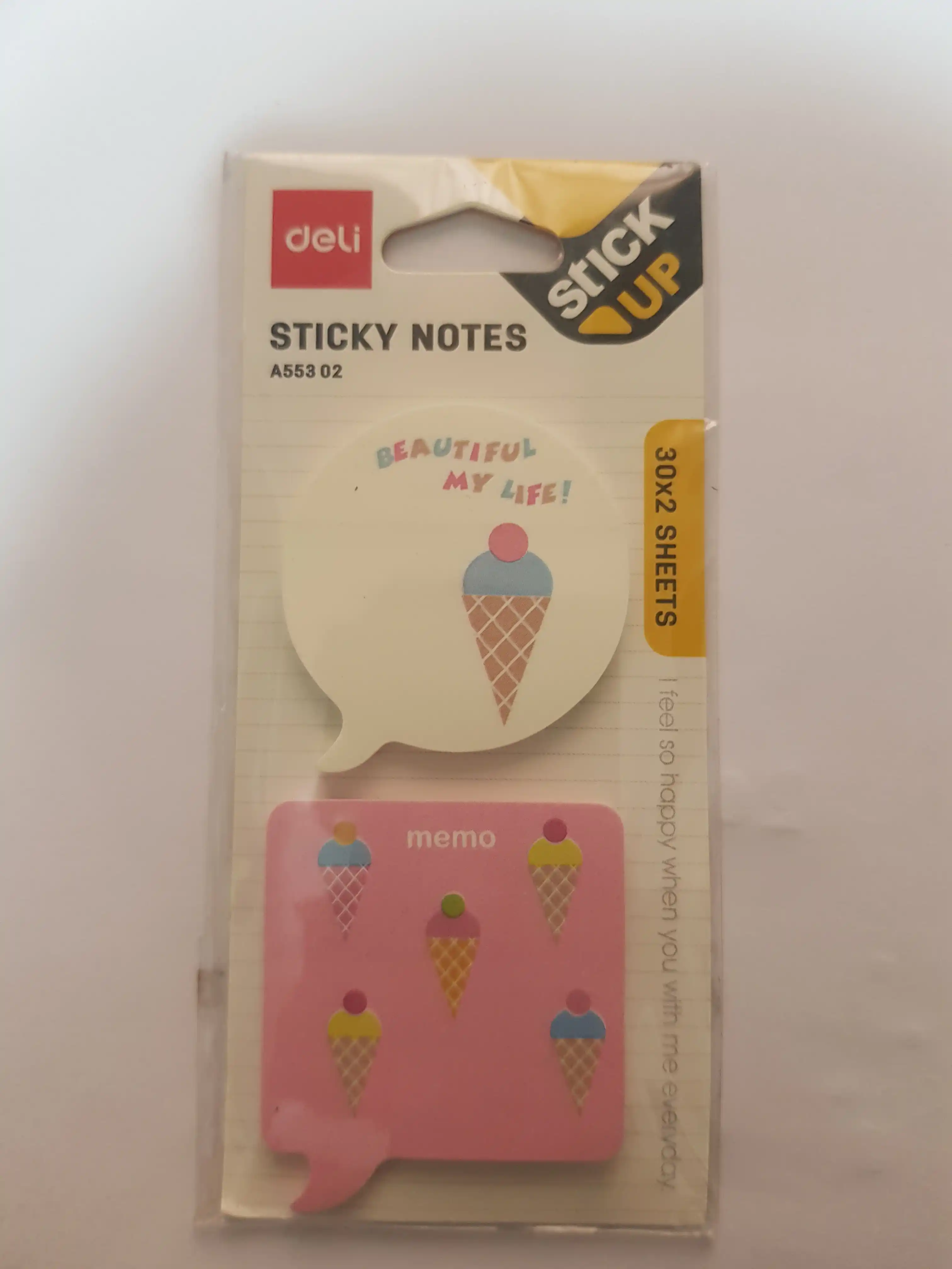 Deli EA55302 shaklli o‘zi yopishadigan qog‘oz, 45 × 45 mm, 2 × 30 varaq
