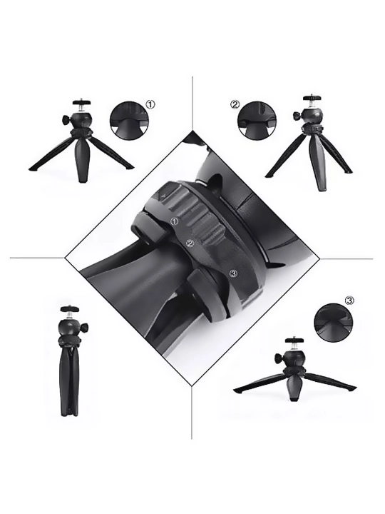 Tripod stendi, selfi tayoqchasi + LED chiroq, jonli efir uchun, 200 sm