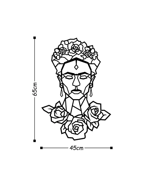 Decortie Frida temali metall devor bezagi, qora