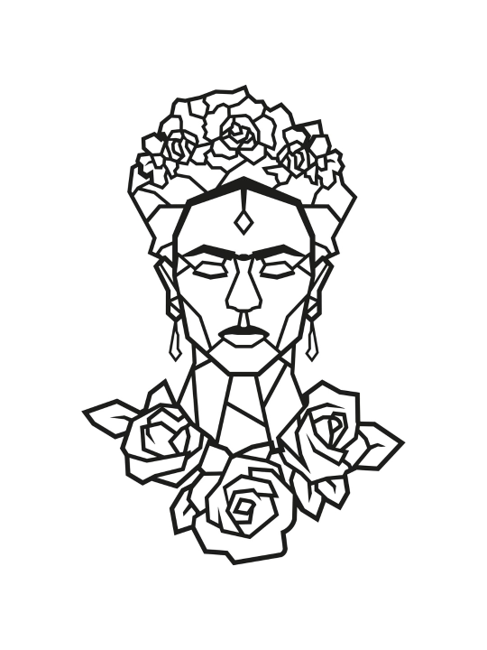 Decortie Frida temali metall devor bezagi, qora