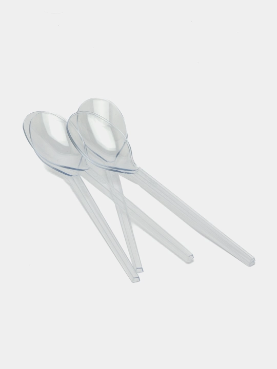 Bir martalik shaffof vilkalar qoshiq pichoq to'plami | Plastik, o'rtacha
