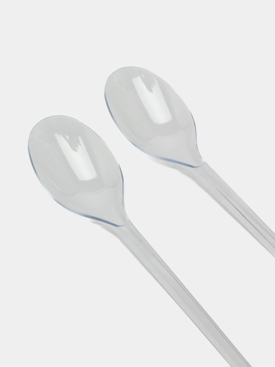 Bir martalik shaffof vilkalar qoshiq pichoq to'plami | Plastik, o'rtacha