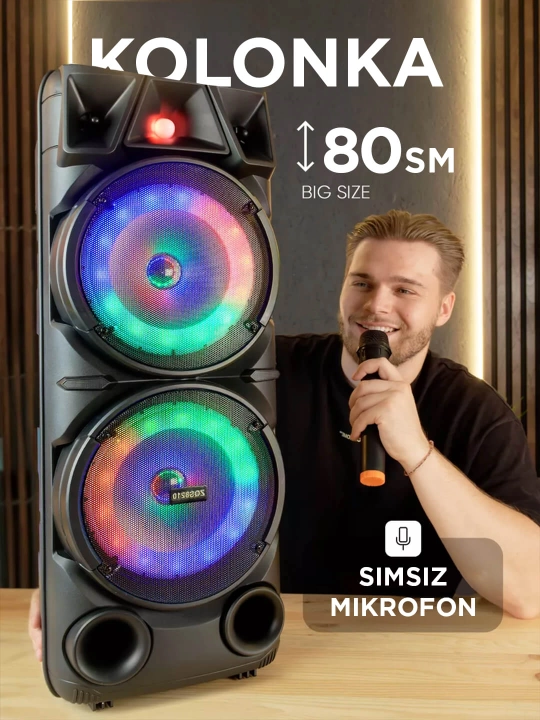 Kalonka karaoke, Bluetooth simsiz portativ dinamik, mikrofonli musiqa kalonkasi