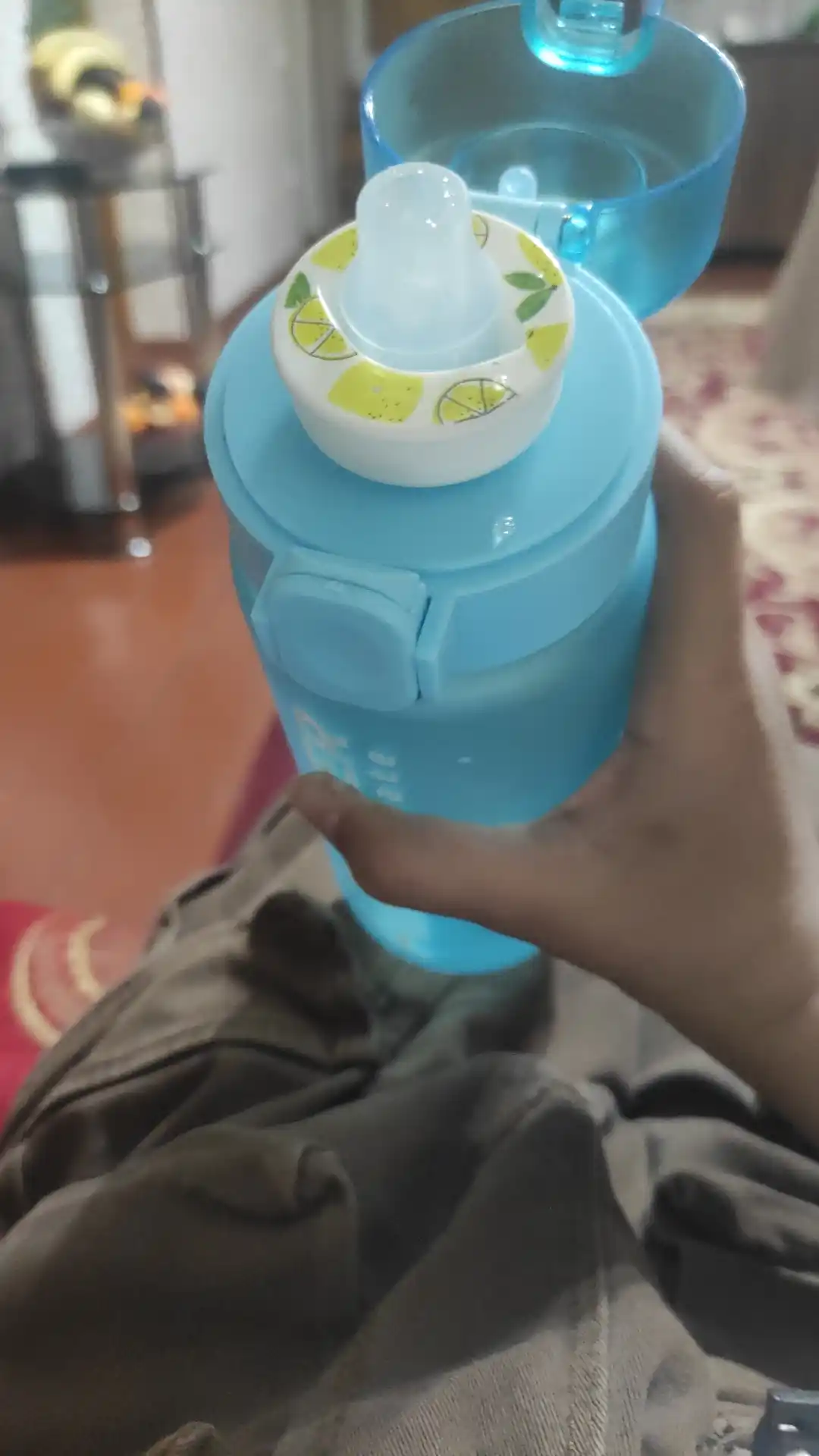 Бутылка для воды "Air Water", со вкусовой капсулой лимон, с трубочкой, 750 мл