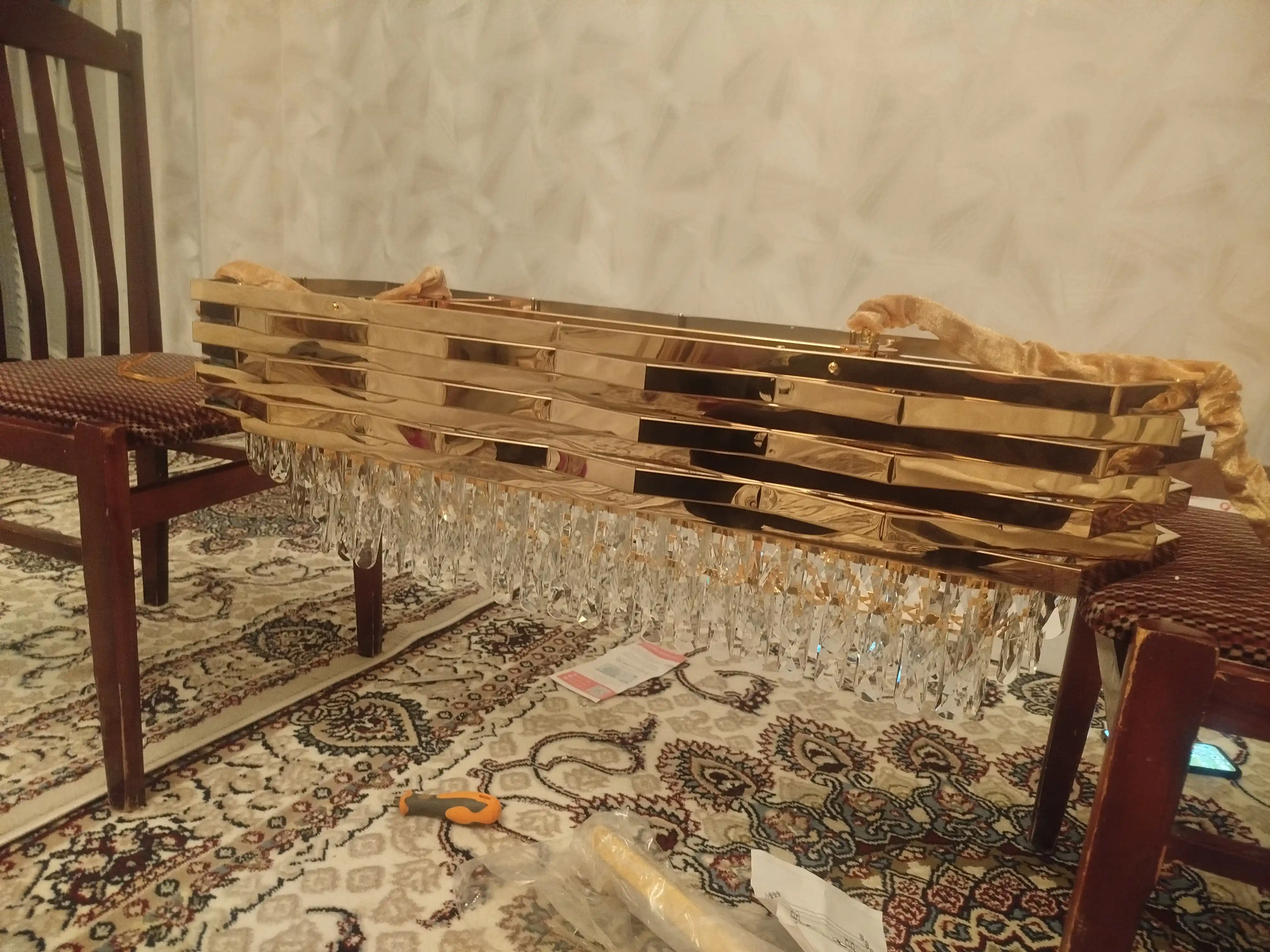 Люстра хрустальная, овальная, с цоколем Е14, для столовой, гостиной, спальни, кухни