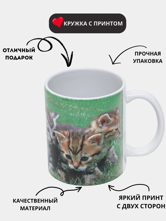 Кружка в подарок, с принтом, керамическая, Кошки, Коты, Гуси, Мемы