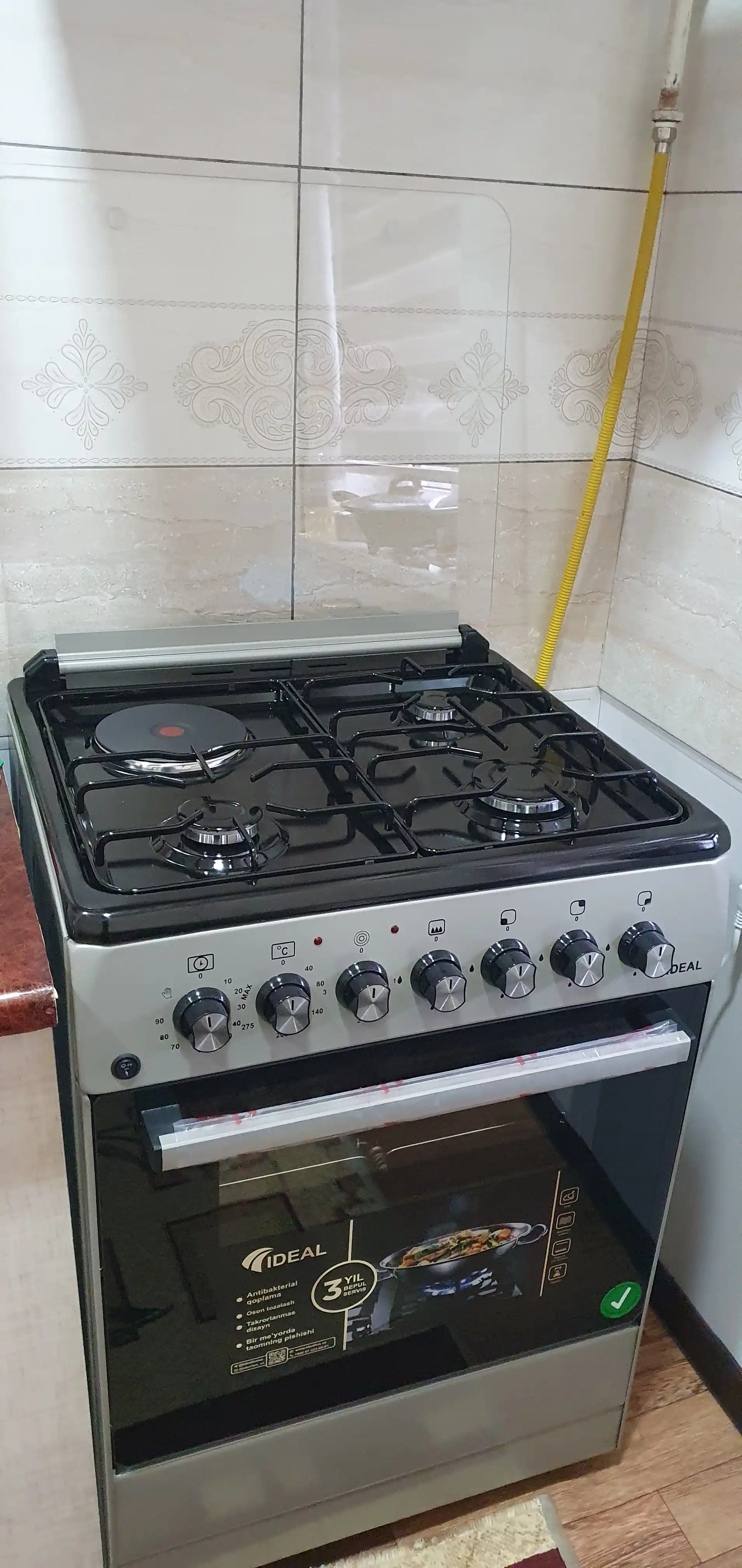 Ideal L400 gaz plitasi, 3 + 1 komfort, duxovka hajmi 65 l, 60 * 60