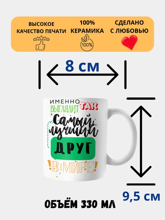 Кружка в подарок, с принтом, керамическая, бокал, для Папы, Мамы, Жене
