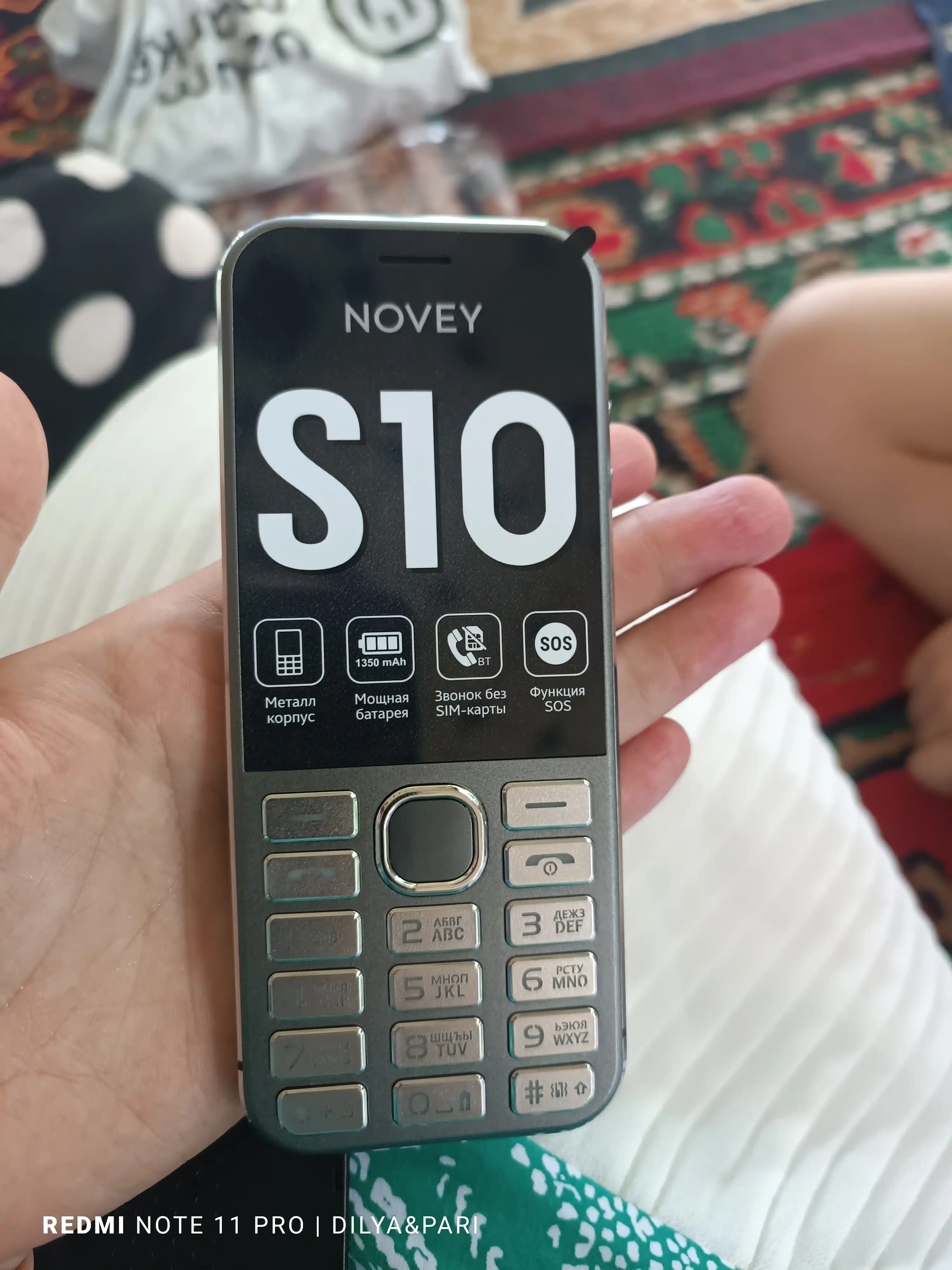 Novey S10 mobil telefon, knopkali, 2 SIM, kamera, metall korpus