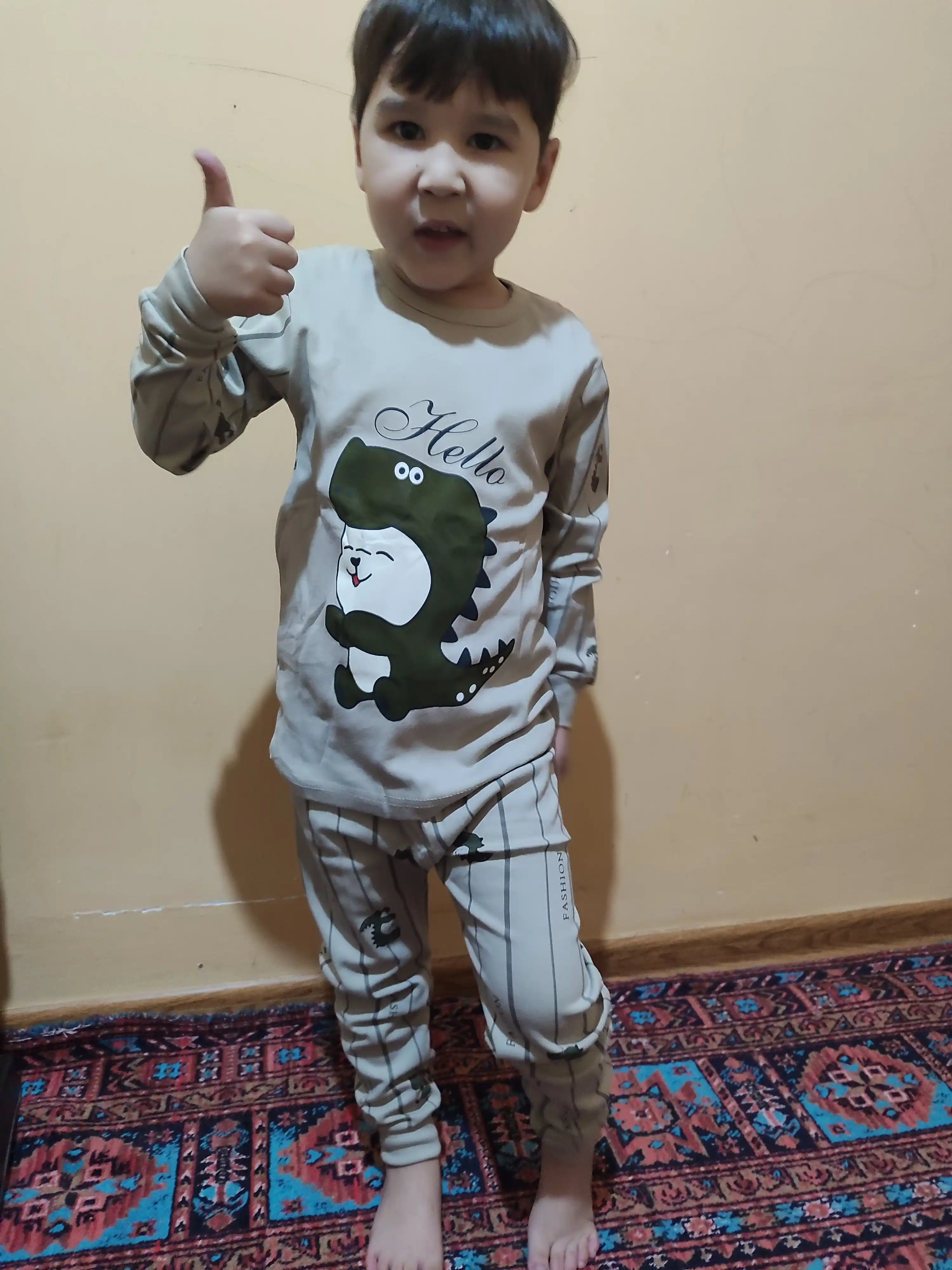 Пижама детская, хлопковая, со штанами, для мальчика, Elankids