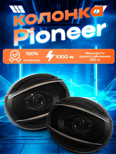 Колонки для автомобилей, Pioneer 1000 W, чистый звук и большой магнит — IHTI-A6975S