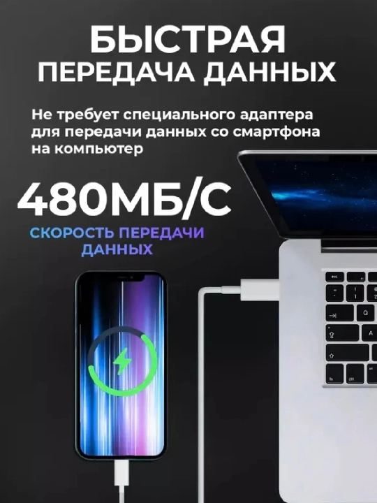 Кабель IPhone Type-C to Lightning 20W USB – для быстрой зарядки моделей iPhone от 7 до 14