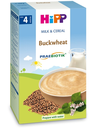 HiPP sutli bolalar botqasi grechkalik prebiotik bilan 4 oydan boshlab 250 gramm