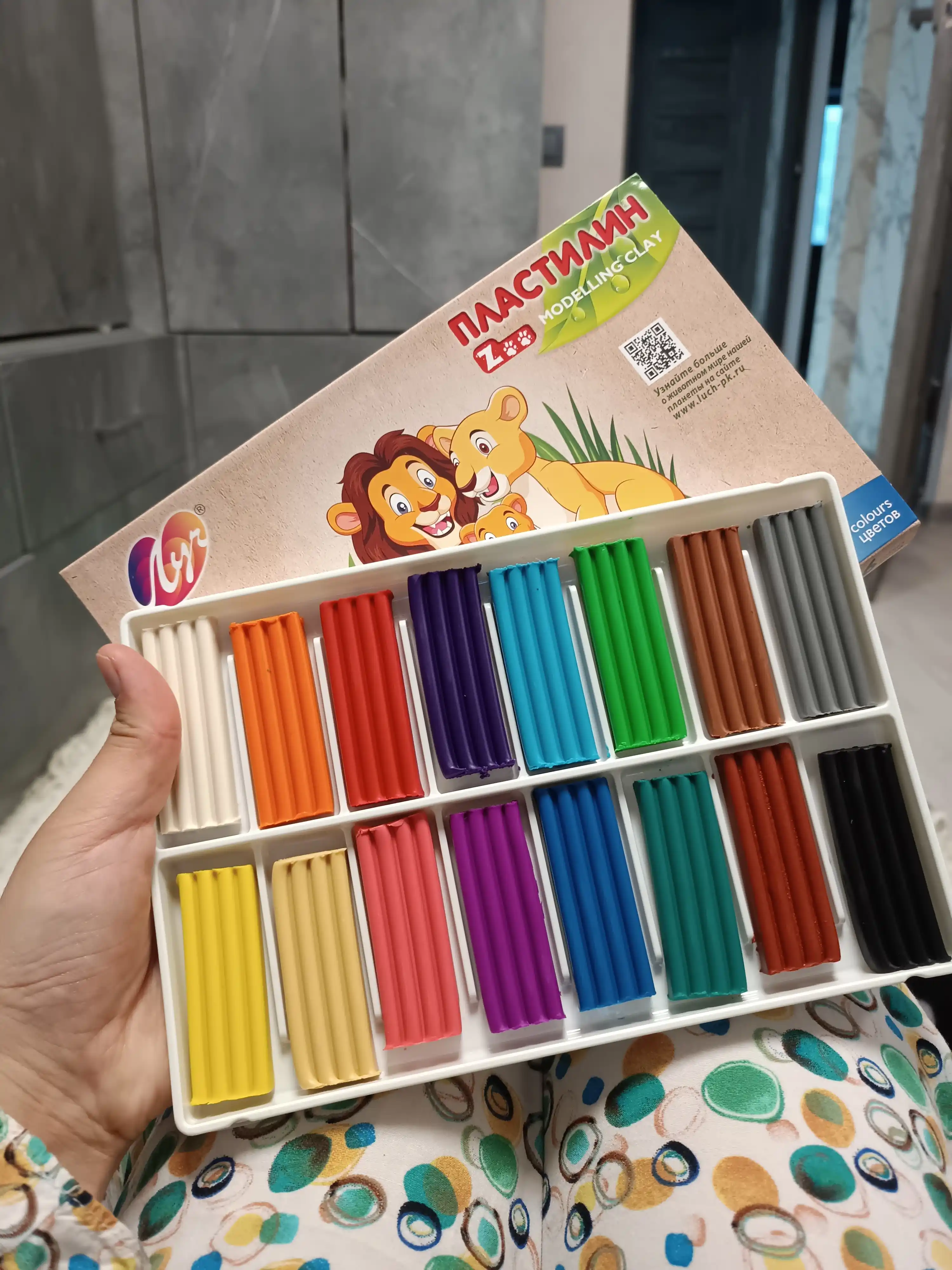Plastilin "ZOO", 16 ranglar