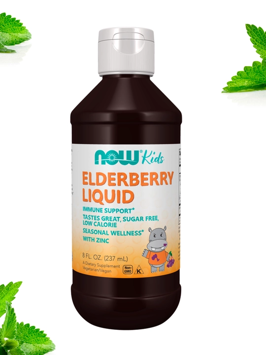 NOW FOODS, Elderberry, marjondaraxt, ekstrakti bolalar uchun 237 ml