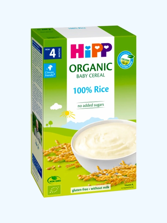 HIPP Rice - детская безмолочная рисовая органическая каша, 200 грамм, с 4 месяцев