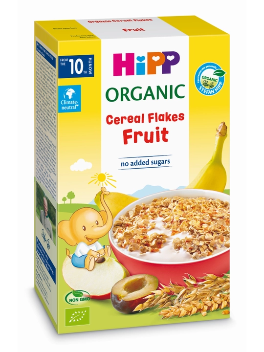 HIPP bolalar uchun sutsiz, mevali yormalardan tayyorlangan organik bo‘tqa, 200 g, 10 oylik