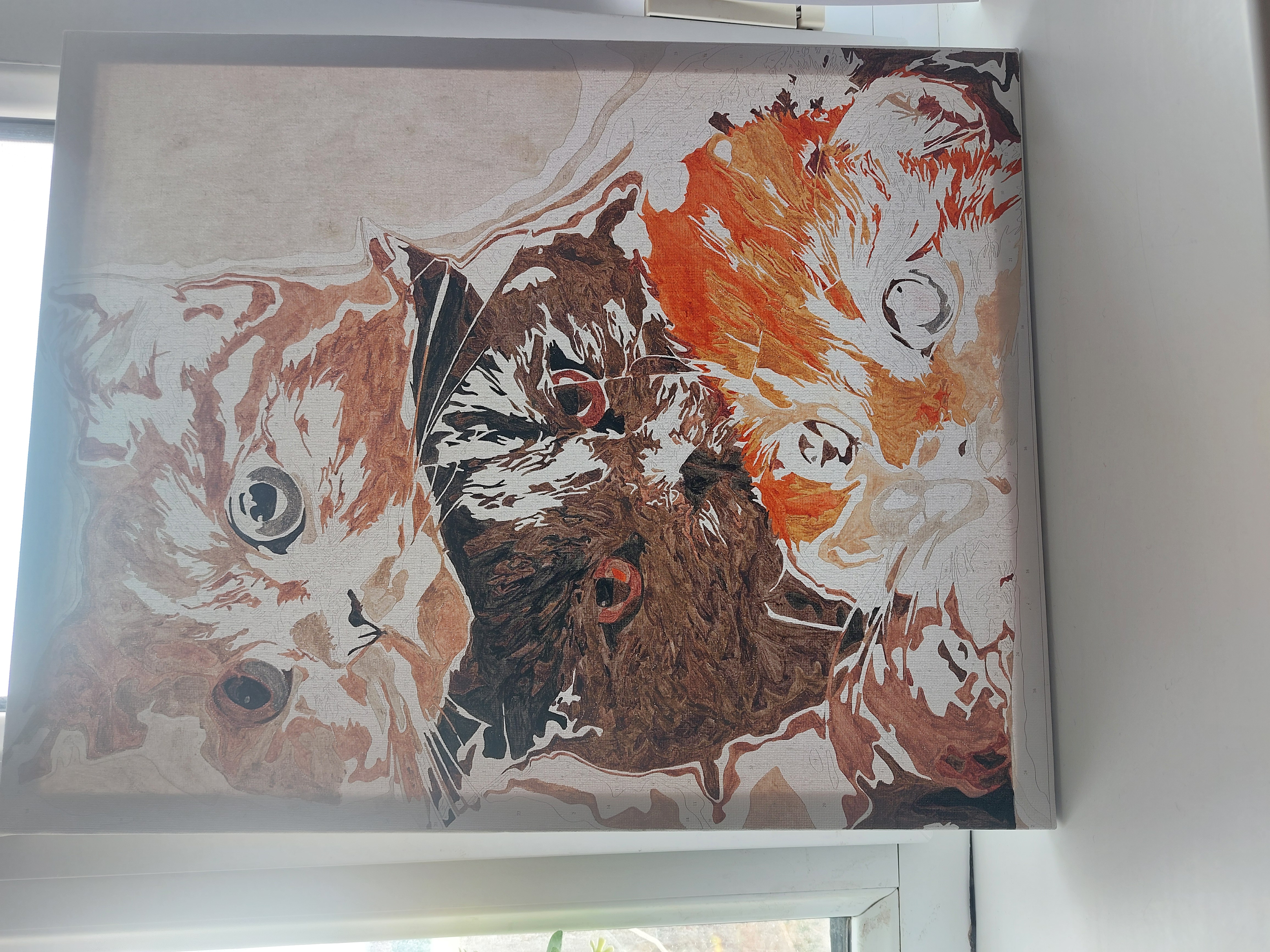 Raqam bo'yicha rasm Skystore "Jonivor va qushlar", ramkaga tortilgan, 40 * 50
