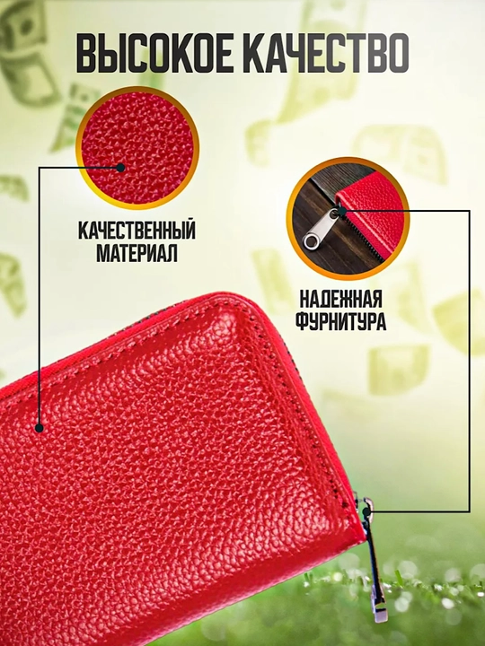 Картхолдер и визитница на молнии, стильный кошелёк для банковских и скидочных карт