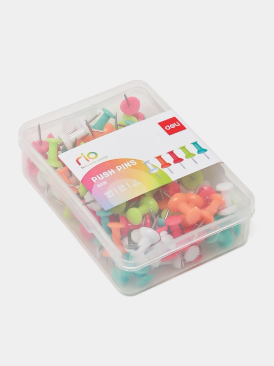 Deli E0031 rangli kanselyariya knopkalari, 100 dona, doska uchun