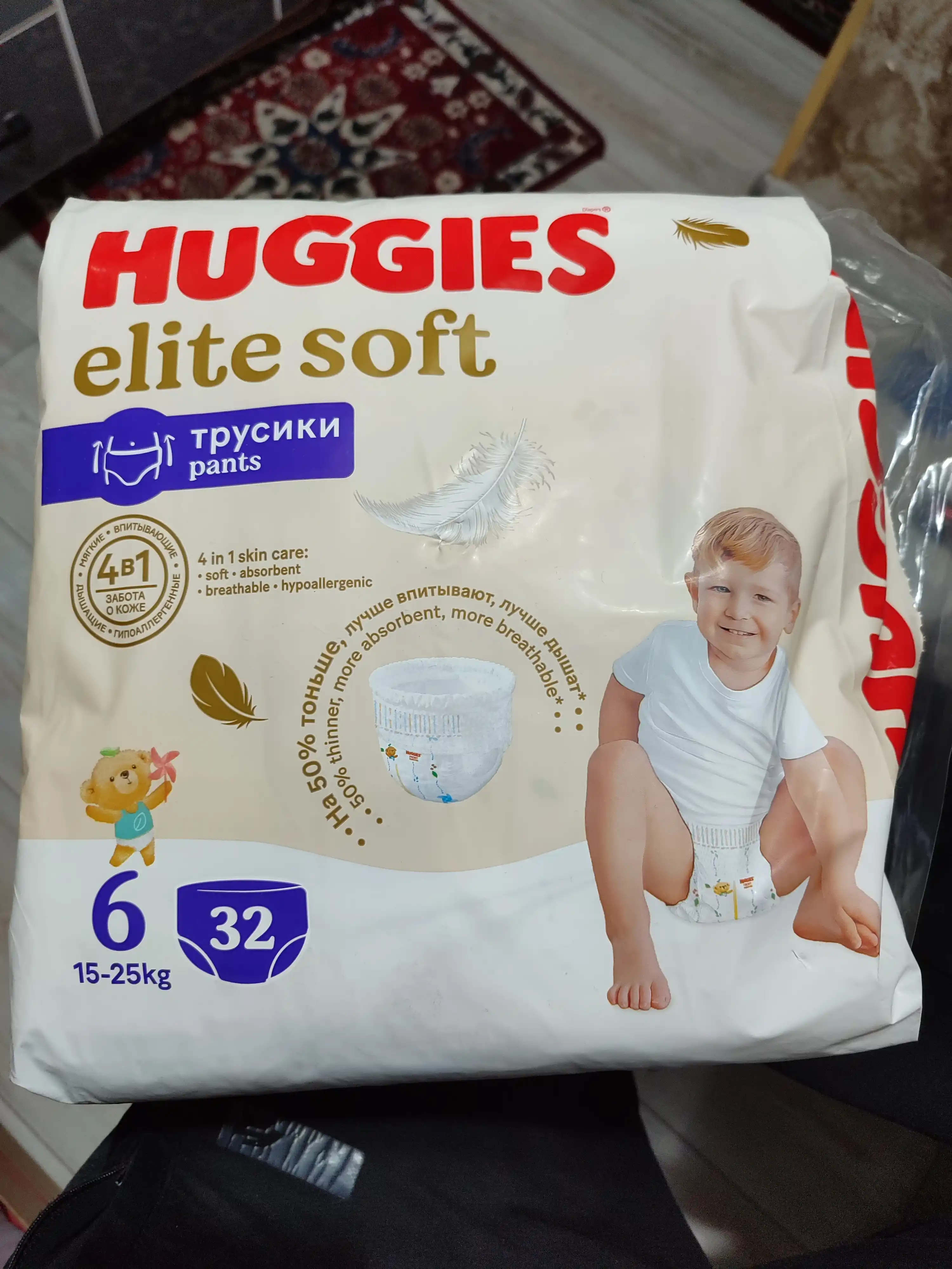 Подгузники трусики Huggies Elite Soft 15-25кг, 6 размер, 32 шт