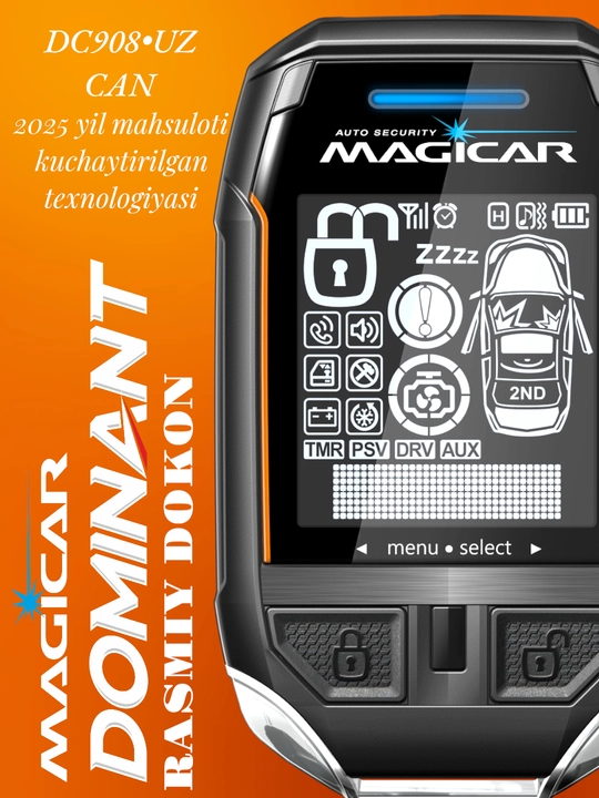Avtomobil signalizatsiyasi Dominator Magicar DC 908 UZ CAN, masofadan boshqarish pult