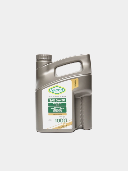 YACCO VX 1000 LE 5W-30 C2-C3 DEXOS-2 MB229.52 - 100% синтетическое моторное масло, 4 л