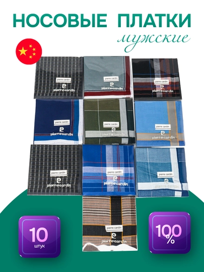 Комплект мужских носовых платков Pier Carden, 10 шт — BZCLASS-DASTRM