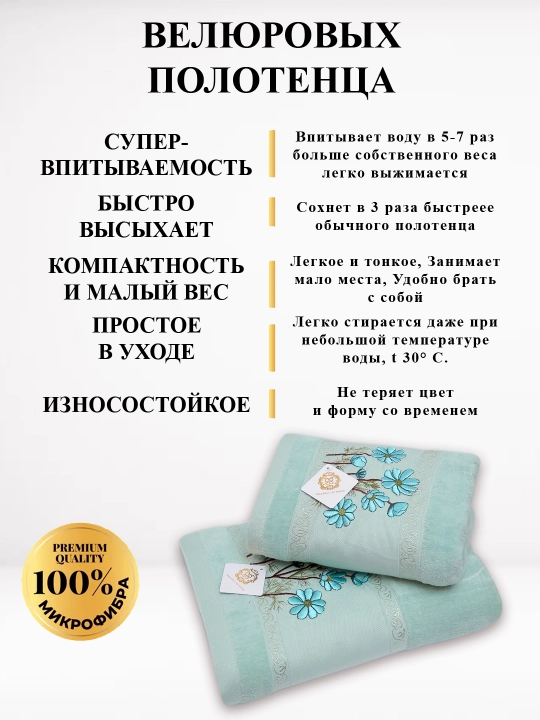 Набор полотенец из микрофибры, для лица, тела, рук и ног