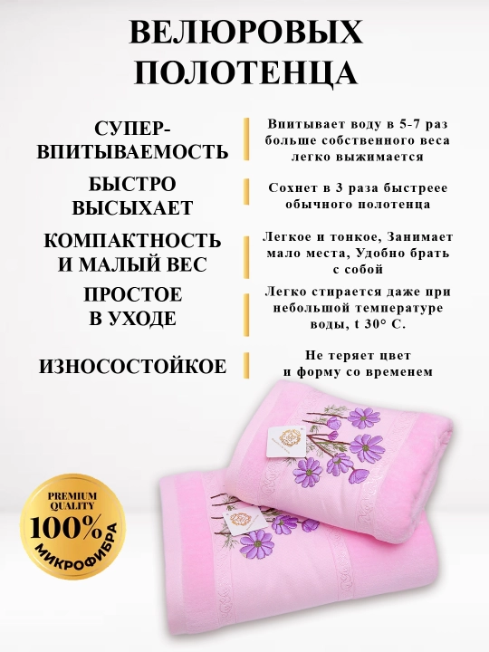Набор полотенец из микрофибры, для лица, тела, рук и ног